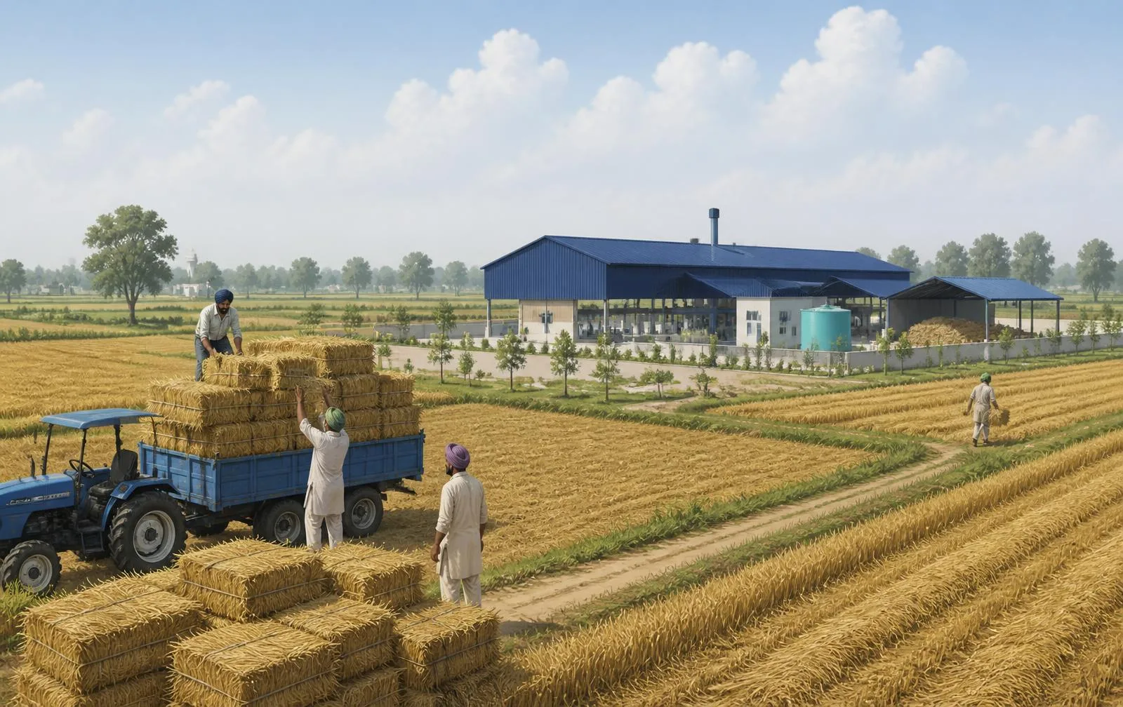 Illustration of the proposed biochar facility among paddy fields in Punjab